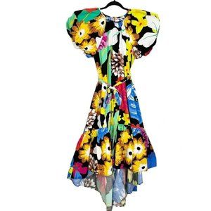 Christopher John Rogers Target Multicolor Floral Puff Sleeve Maxi Dress Medium